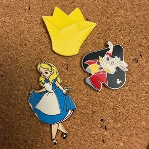 Authentic Disney Alice in Wonderland Pin Set of Three